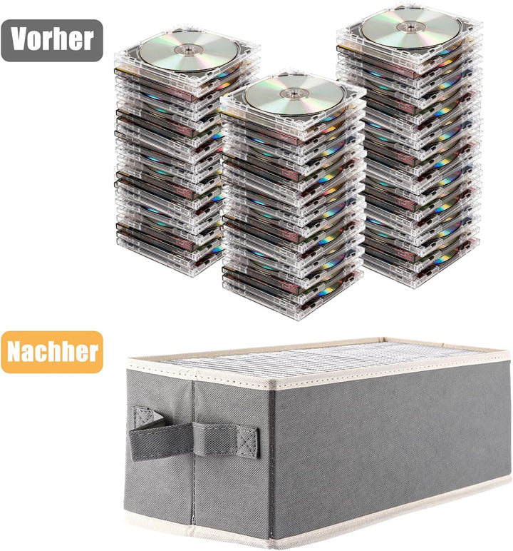 4 Stück CD-Aufbewahrungsbox, 36X16X14CM DVD Aufbewahrungsbox, CD-Hülle DVD Box CD Boxes für Zuhause,