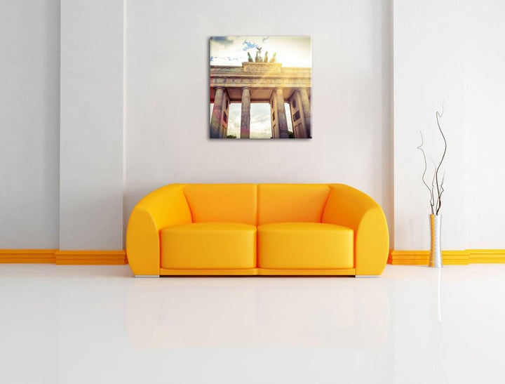 Pixxprint Schönes Brandenburger Tor in Berlin, Format: 70x70 auf Leinwand, 70x70