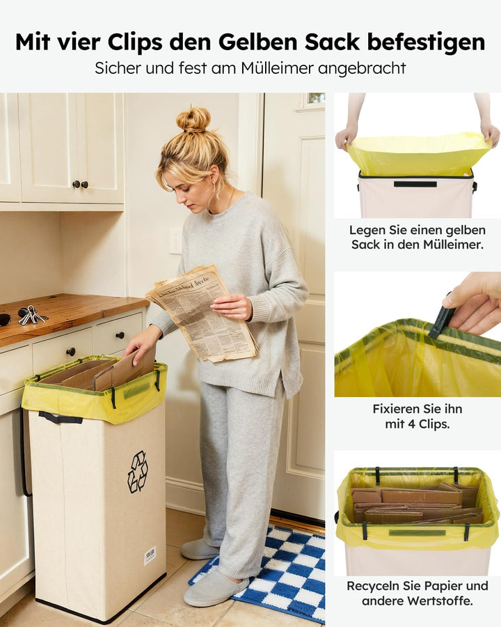 SOELDI 100L Pfandflaschen Sammelbehälter mit Deckel, Pfandflaschen Behälter mit zwei Abnehmbaren Tra