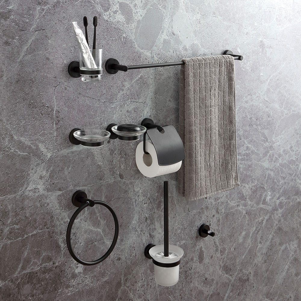 KOMPLETTES Bad-Accessoire-Set MATTSCHWARZES Finish | Necessary