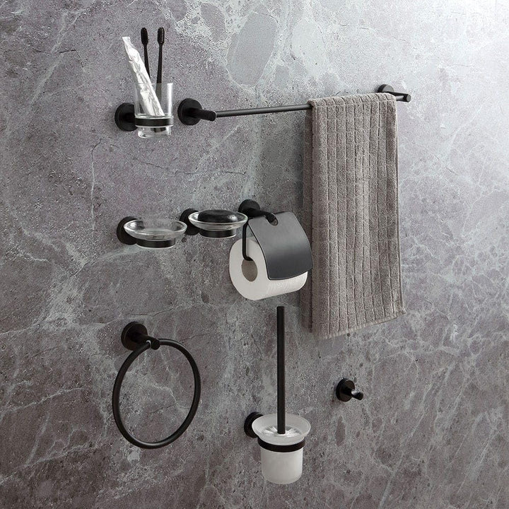 KOMPLETTES Bad-Accessoire-Set MATTSCHWARZES Finish | Necessary