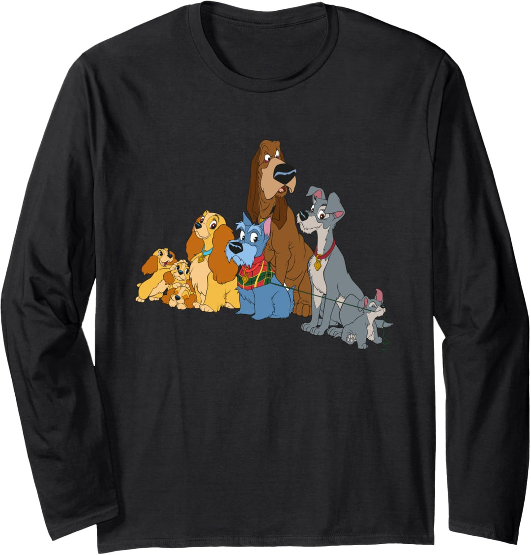Disney Lady and the Tramp Dogs Langarmshirt