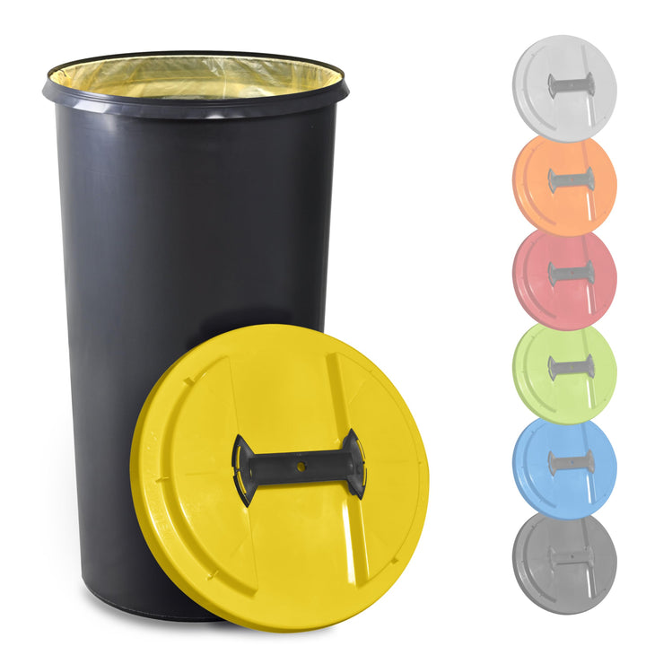 KUEFA BSC 60L Mülleimer, Müllsackständer, Gelber Sack Ständer inkl. Klemm-Ring für Müllbeutel, extra