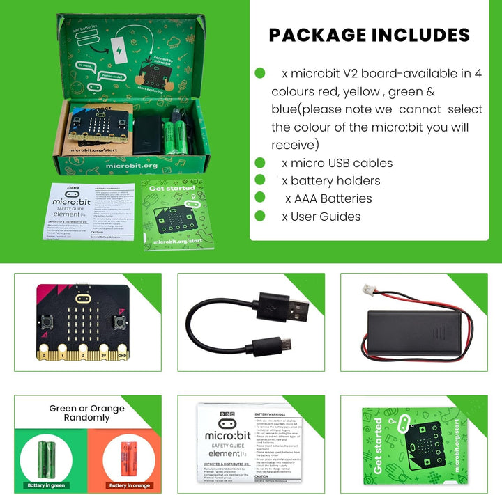 KEYESTUDIO BBC Micro:bit V2 Starter Kit (Pack Microbit V2.2 Go Kit) with Official BBC Micro:bit V2 D