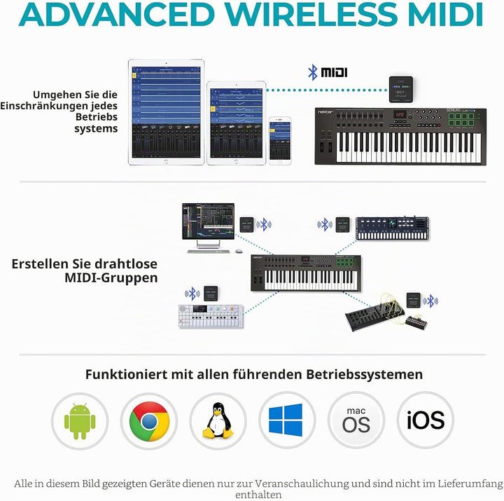 CME WIDI Uhost - Bluetooth MIDI Interface + USB Host für Class Compliant USB MIDI Instrument, MIDI C