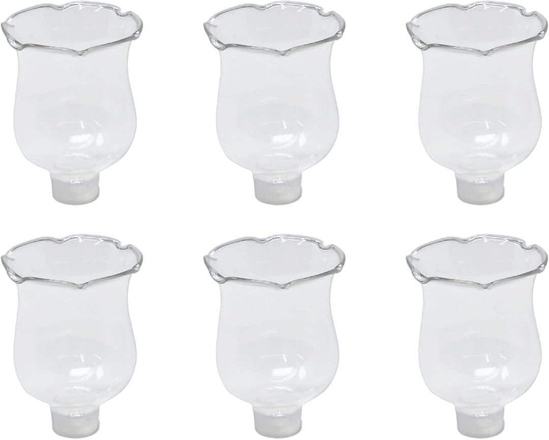 Votivbecher aus klarem Glas mit Klammer, 6 Stück, Tulpen-Kerzenhalter für Kerzenhalter, Innen-Kerzen