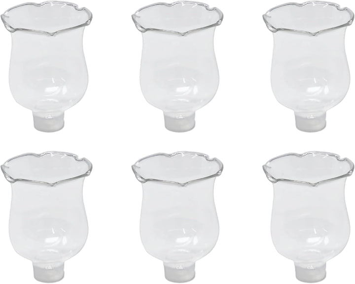 Votivbecher aus klarem Glas mit Klammer, 6 Stück, Tulpen-Kerzenhalter für Kerzenhalter, Innen-Kerzen