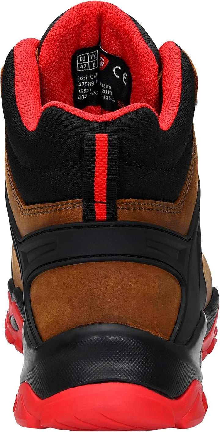 JORI Sicherheitsschuhe jo_Powerful Brown Mid S3S, Damen und Herren, Leder, Stahlkappe, leicht, klass
