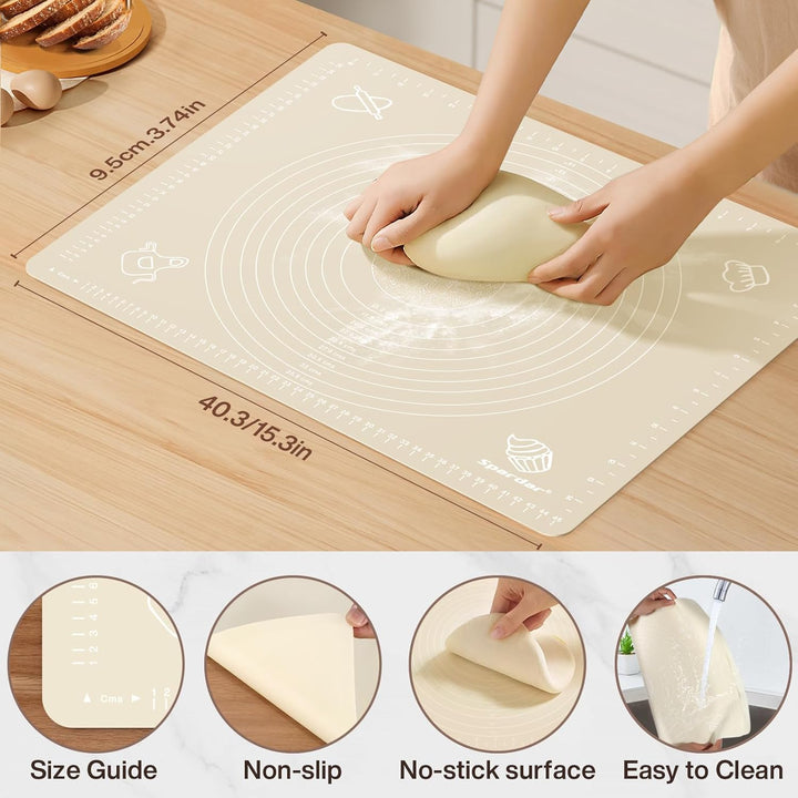 Spardar Brot Gärkorb Set, 23cm Runden und 25cm Ovalen Sauerteigkörben, 100% natürlichem Rattan, Gärk