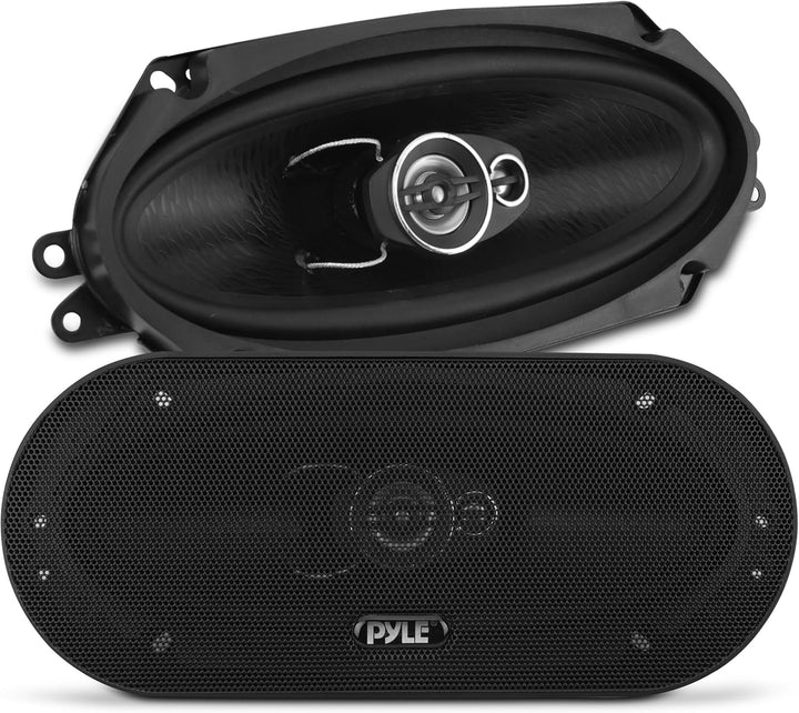 Pyle 3-Wege Universal Auto Lautsprecher - 300W 4"x10" Triaxial, Profi Audio, Tür-/Seitenkompatibel,