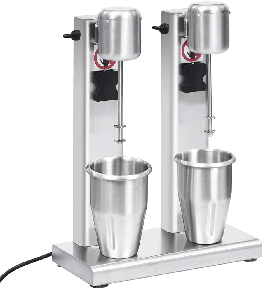 vidaXL Milchshaker mit 2 Bechern Eiweissshaker Standmixer Eiweiss Shaker Getränke Drink Mixer Milksh