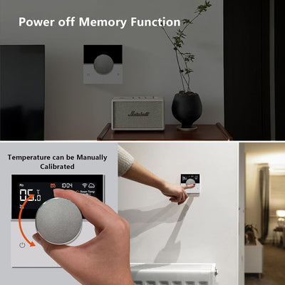 KETOTEK Smart Thermostat Für Wasser Fussbodenheizung 3A, WiFi Raumthermostat Digital LCD Programmier