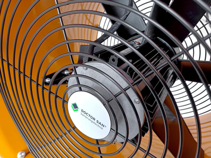 Doctor San - Sanierungstechnik Robuster Hallenventilator aus Metall rund Rohrventilator Baugebläse Ø