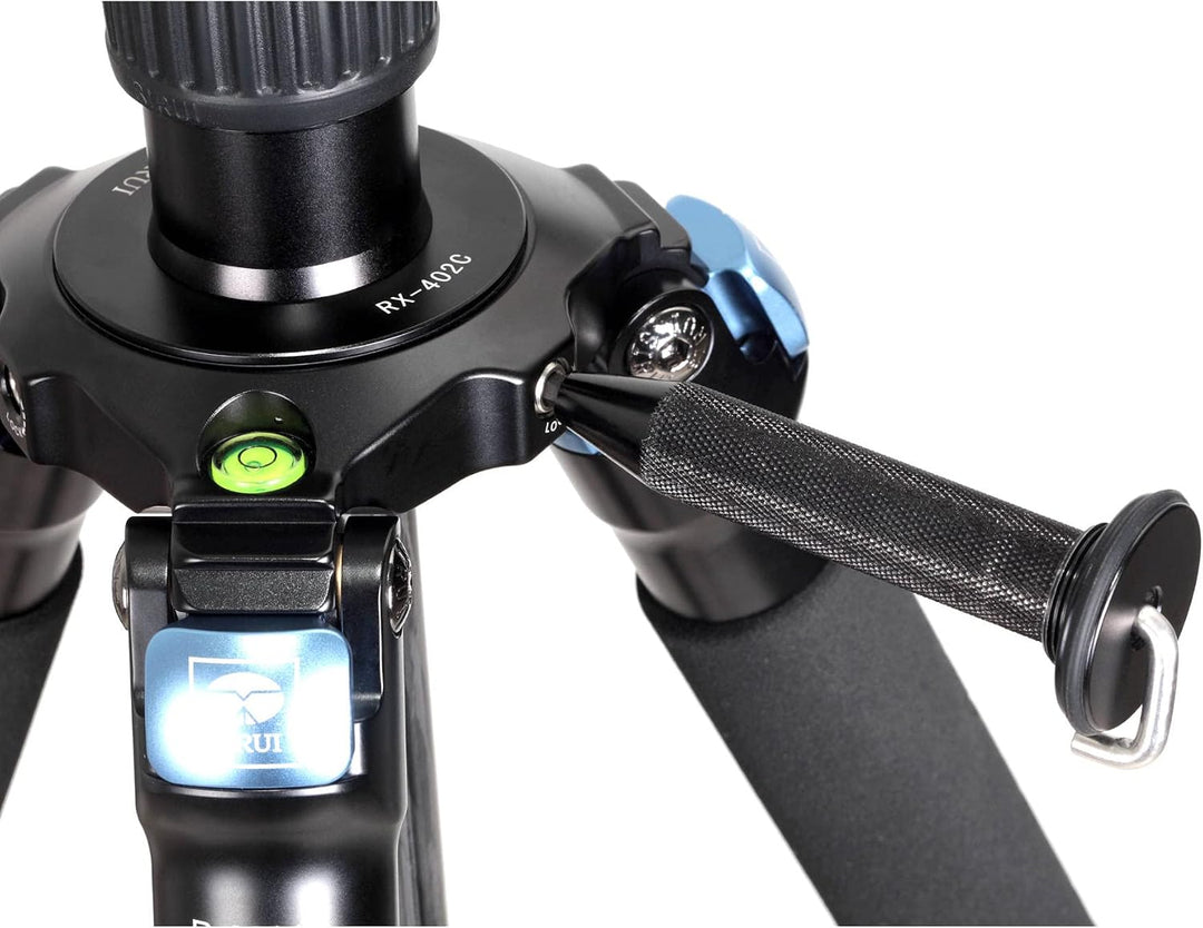 Sirui R-2214X Dreibeinstativ mit Mittelsäule und 75 mm Adapterhalbschale, 10x Carbon, Schwarz, R-221