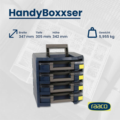 raaco Handyboxxser, bestückt, 4 x 5 x 5 , blau, 137966