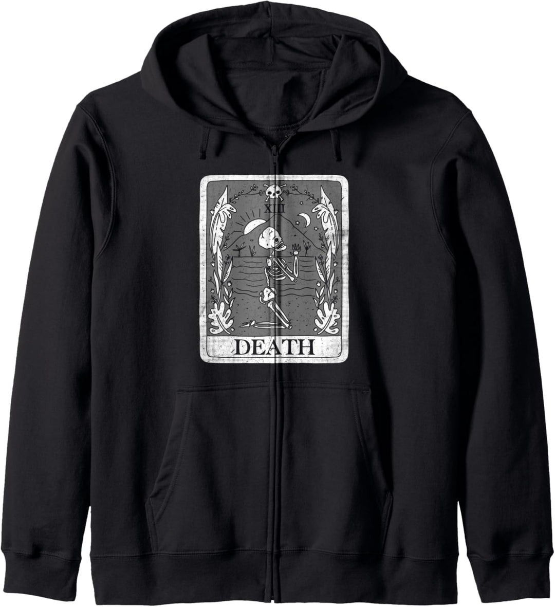 Tarot Karte The Death Occult Cothic Surfer Hexe Kapuzenjacke