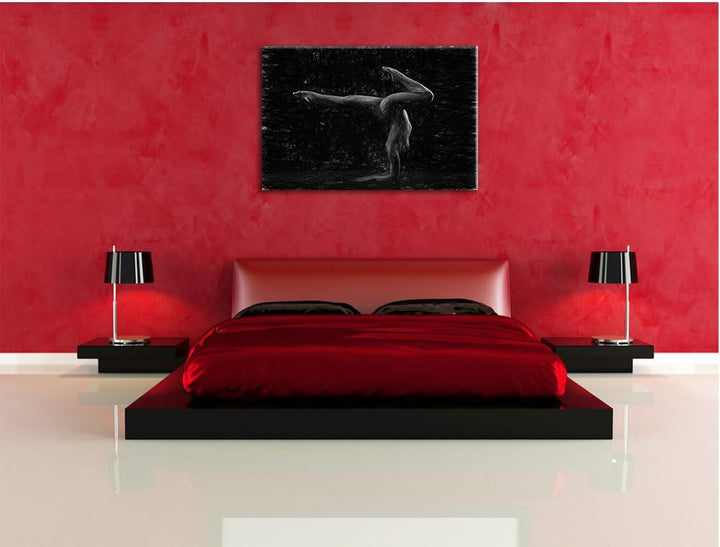 Pixxprint Perfekter Flexibler sexy Körper Einer Jungen Frau Kunst Kohle Effekt, Format: 100x70 auf L