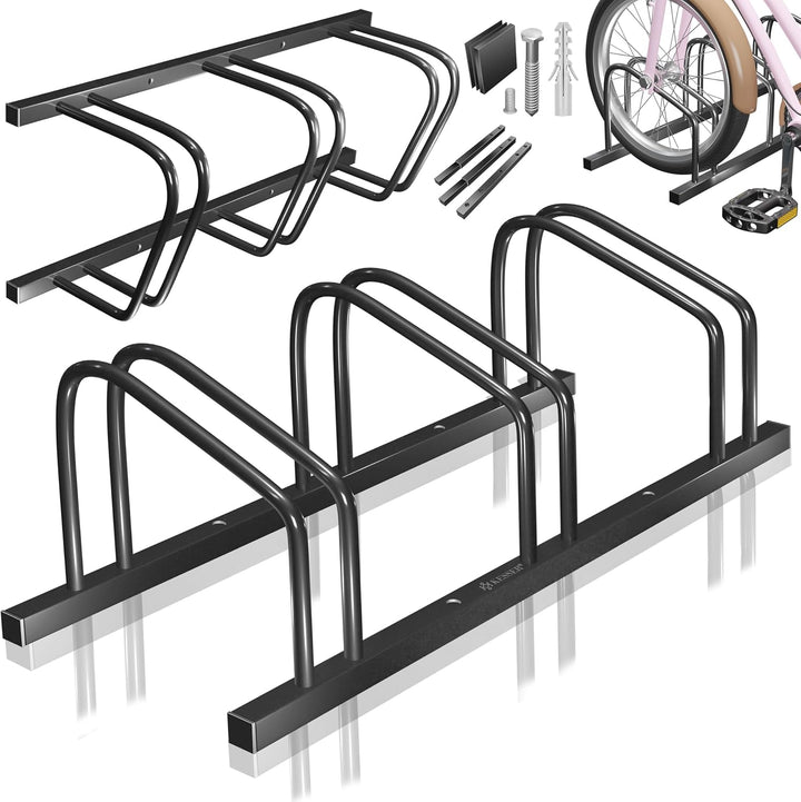 KESSER® Fahrradständer für 3 Fahrräder inkl. Parkschild | Mehrfachständer mit 37cm Radabstand für 30