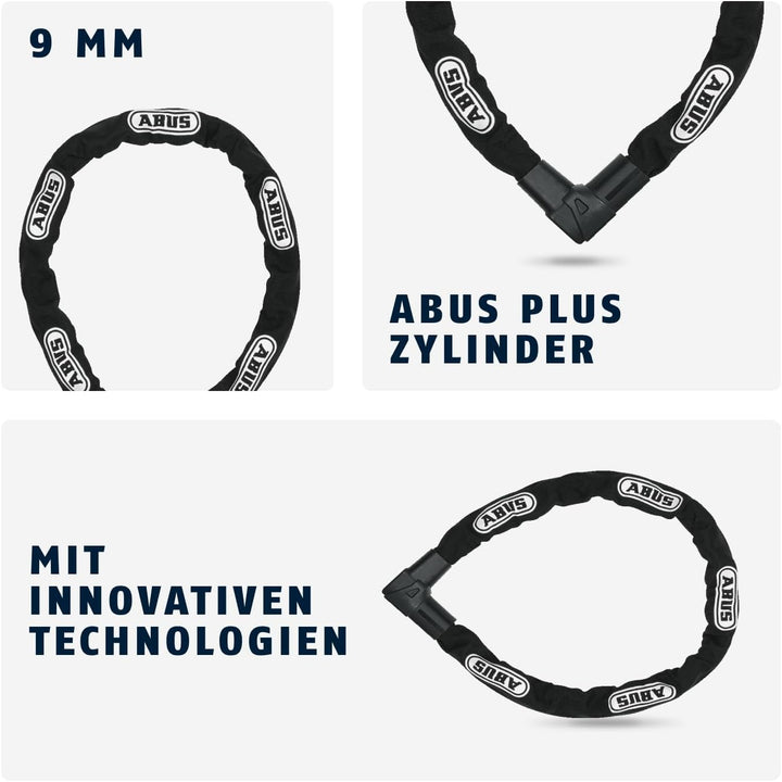 ABUS Kettenschloss CityChain 1010 – Fahrradschloss aus gehärtetem Stahl – ABUS-Sicherheitslevel 12 S