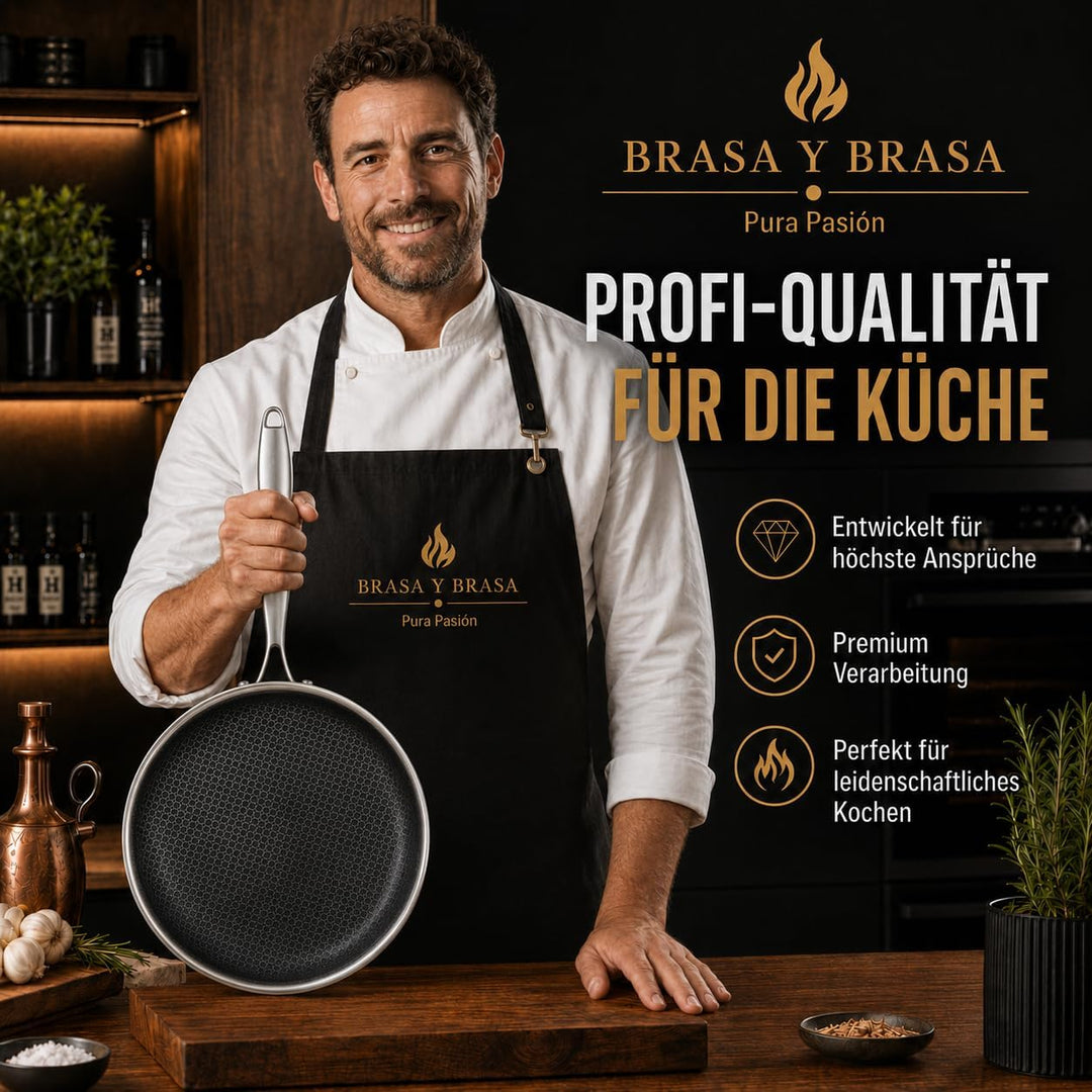 Wabenpfanne 24 cm - Für alle Herdarten inkl. Induktion - Bratpfanne 24 cm zum Kochen &amp; Braten - Anti