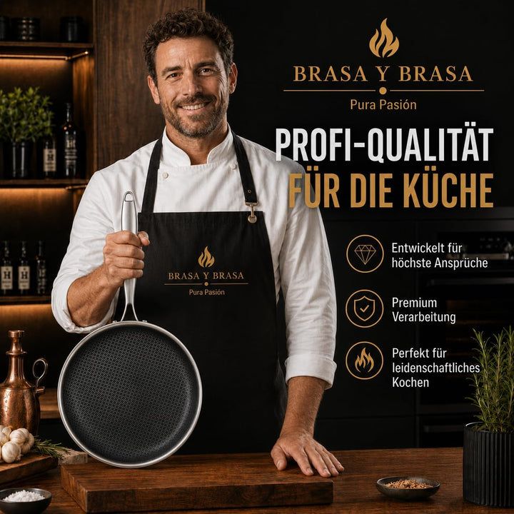 Wabenpfanne 24 cm - Für alle Herdarten inkl. Induktion - Bratpfanne 24 cm zum Kochen &amp; Braten - Anti