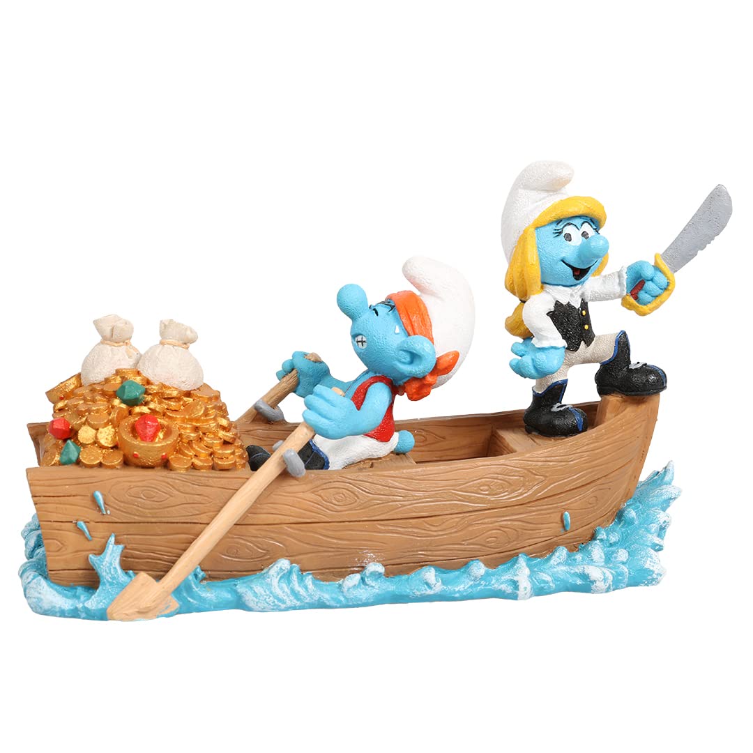 Aquadella, Figur Schlümpfe Piraten, 18,7 x 8,2 x 10,8 cm, sehr detailliert und hergestellt aus Polye