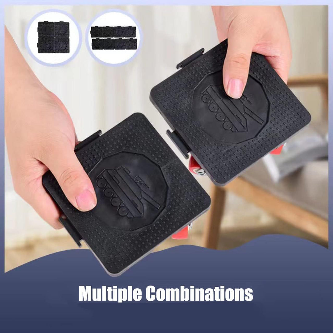 Schwere Möbelheber mit Verlängerungsstange und 4 Rädern, Möbelschieber, 400 kg Tragfähigkeit, Möbel-