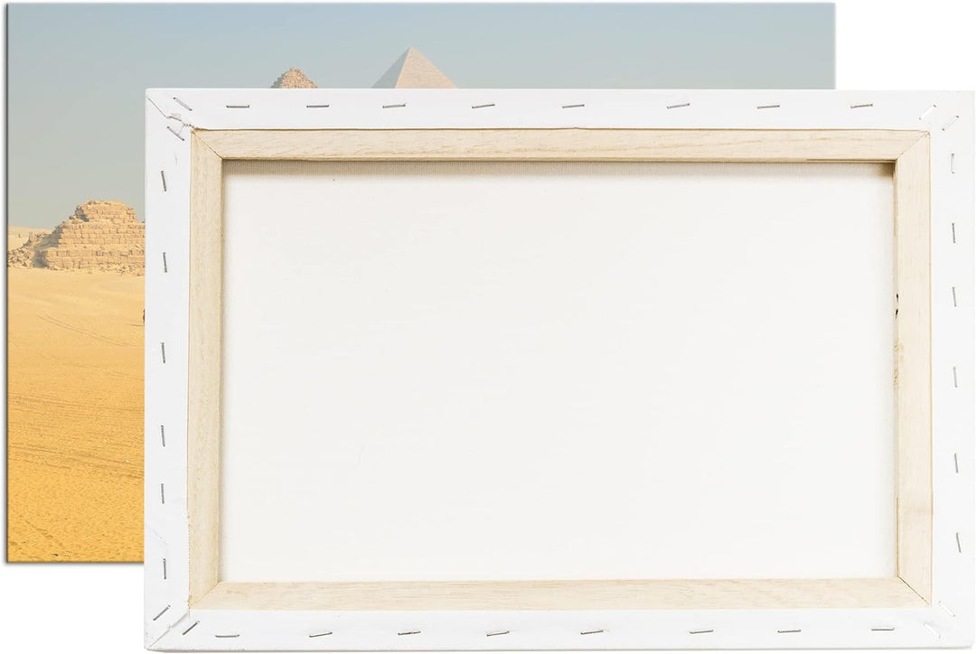 deyoli Pyramiden von Gizeh Format: 60x40 als Leinwandbild, Motiv fertig gerahmt auf Echtholzrahmen,