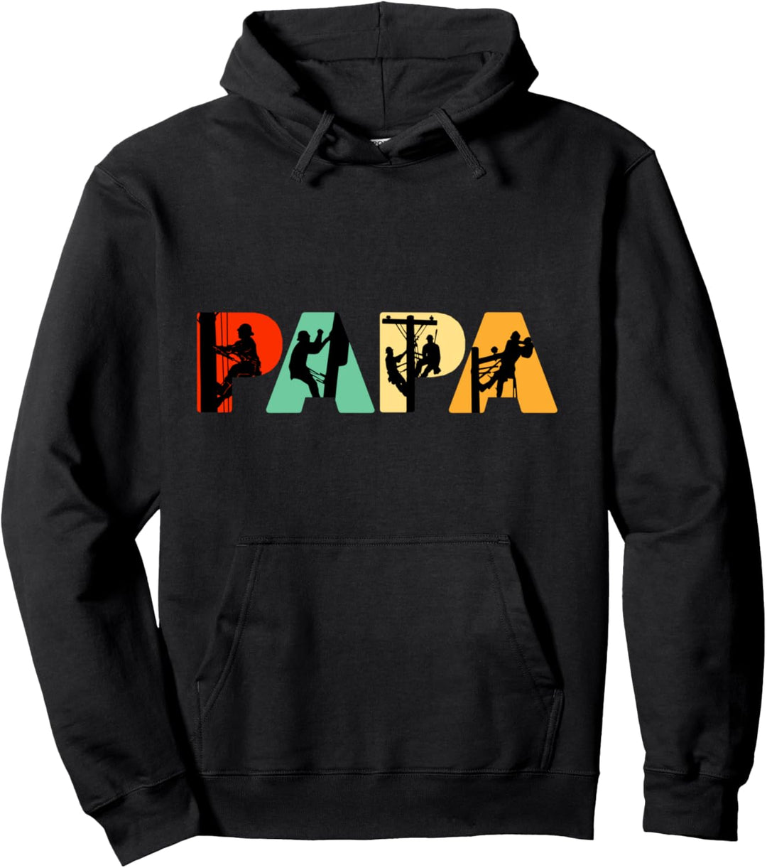 Retro-Linienarbeiter-Papa, Geschenk des stolzen Linienarbeit Pullover Hoodie