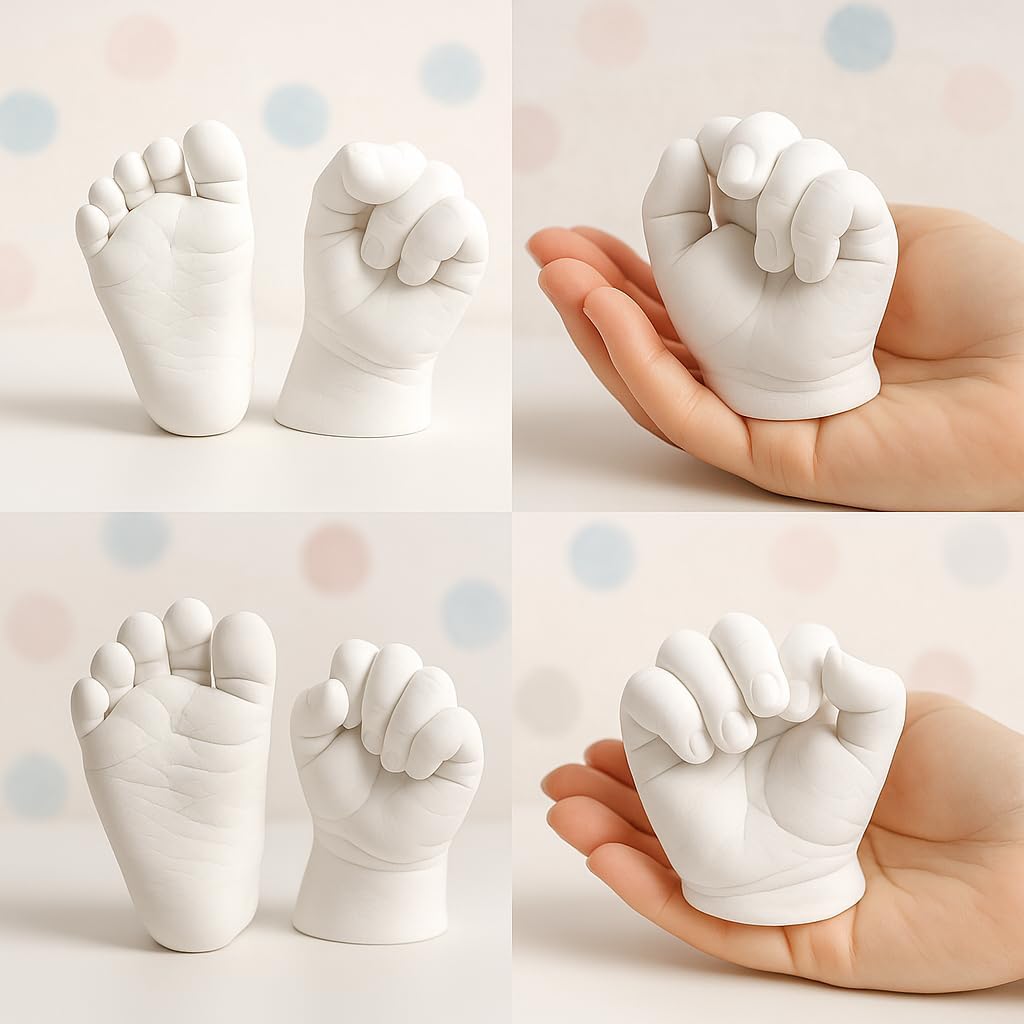 Lucky Hands® Kinder Handabdruck Gipsabdruck | 1–6 Jahre | max. 5 Abdrücke | 450g Abformpulver + 1.00
