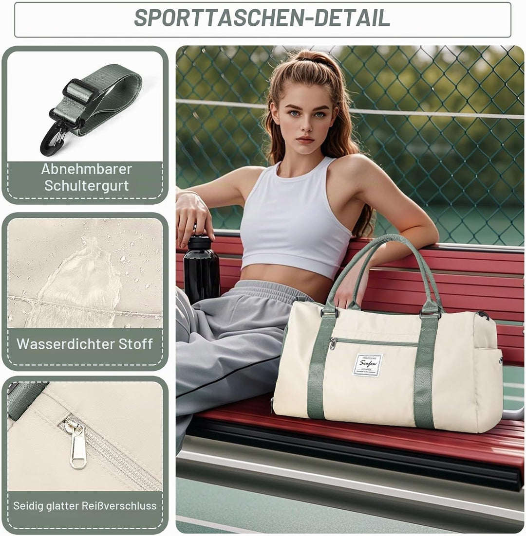 HYC00 Sport Duffel Bag Damen Sporttasche für Damen Herren mit Nassfach &amp; Schuhfach, Reisetasche Hand