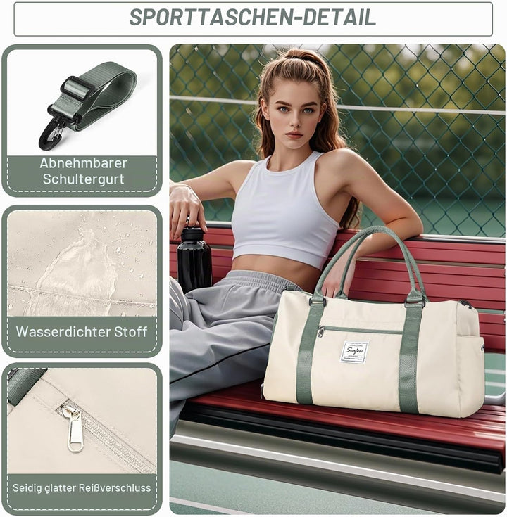 HYC00 Sport Duffel Bag Damen Sporttasche für Damen Herren mit Nassfach &amp; Schuhfach, Reisetasche Hand