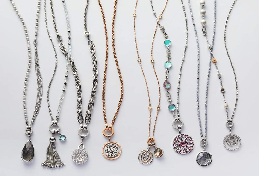 JEWELS BY LEONARDO DARLIN'S Damen-Anhänger Gaia, Edelstahl mit Kristallen und Maxi-Clip, CLIP & MIX