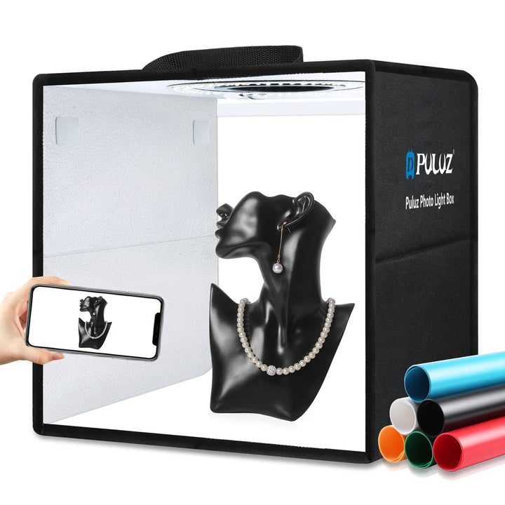 PULUZ Light Box Fotografie, 12 "x 12" professionelles dimmbares Schiesszelt-Kit mit CRI > 95 weisse