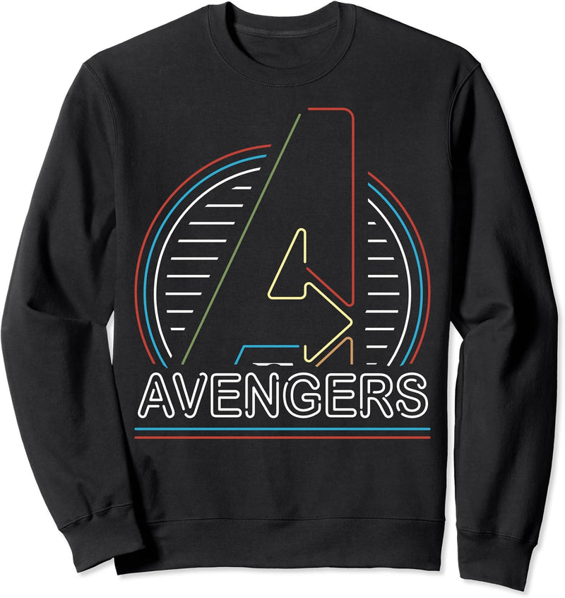 Marvel Avengers Thin Neon Stripes Logo Sweatshirt
