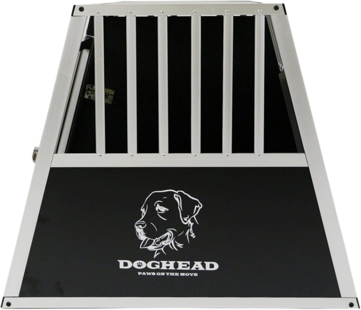 DOGHEAD Hundetransportbox Ecoline, Double 95x75x63 cm DG, Schwarz, Aluminium, Beidseitig Abgeschrägt