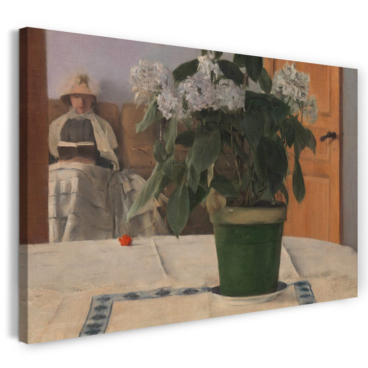 Printed Paintings Leinwand (100x70cm): Fernand Khnopff - Hortensien 100x70 cm, 100x70 cm