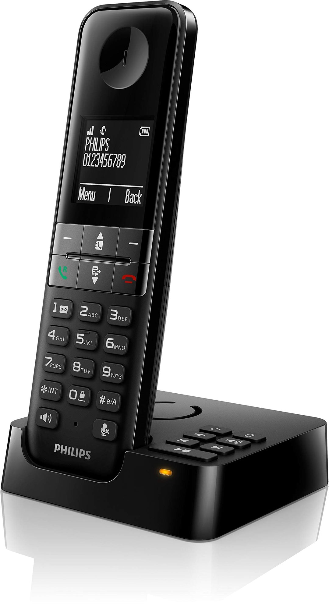 Philips-Telefon D4751B/01 - Drahtlos - mit Anrufbeantworter - Überragender Klang - Schwarz, D4751B/0