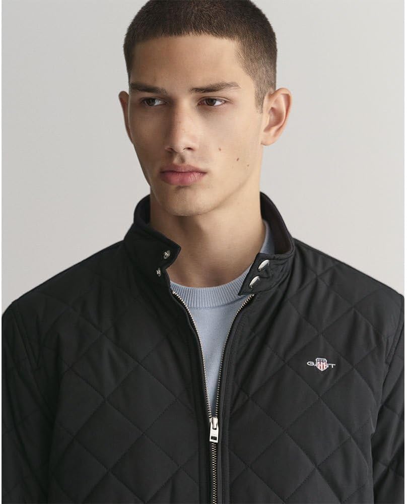 GANT Herren Quilted Windcheater Jacke, Schwarz