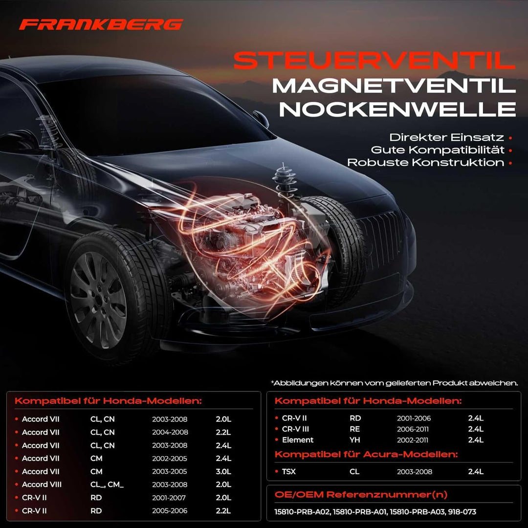 Frankberg Nockenwelle Steuerventil Kompatibel mit Accord VII CL CM Civic VII EU EP EV ES CR-V II RD