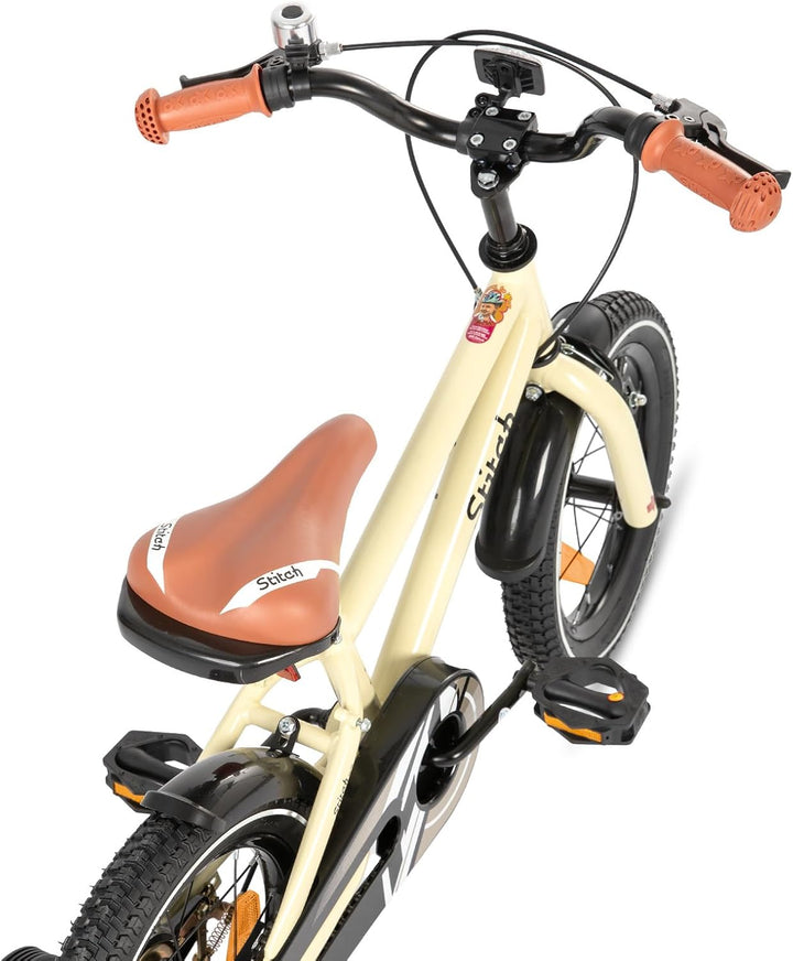 STITCH Kinderfahrrad für 3-9 Jahre Mädchen & Jungen, 14/16/18 Zoll Kinderfahrrad mit Stabilisatoren