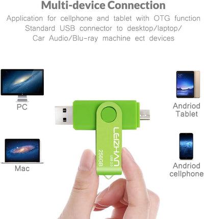 leizhan USB Speicherstick 2.0 OTG Metall Pendrive für Android Smartphone USB Flash Disk Micro USB Pe