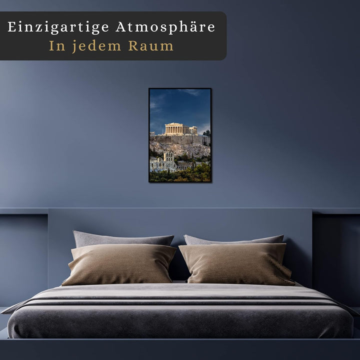 Rahmenbild Akropolis | Wandbild mit Rahmen schwarz | Bild Griechenland | Die Akropolis ist eine anti