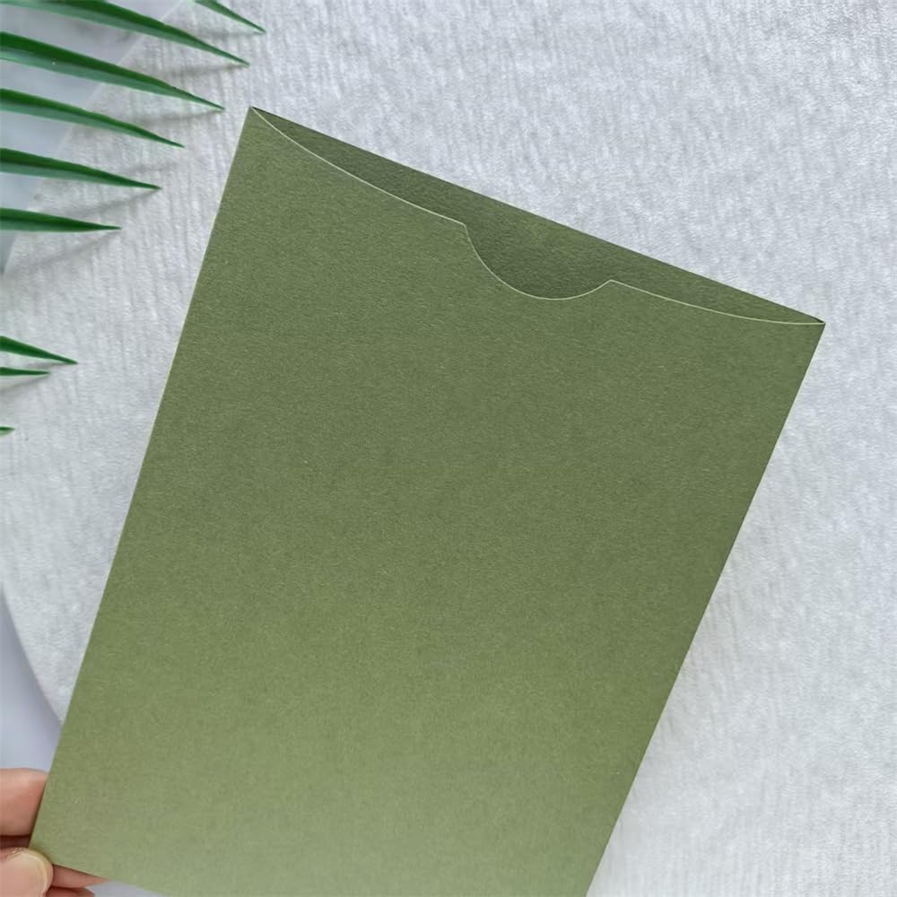 MillaSaw 25 olivgrüne Umschläge für Hochzeitseinladungen, Ankündigungen, Geburtstage, Quinceañeras,