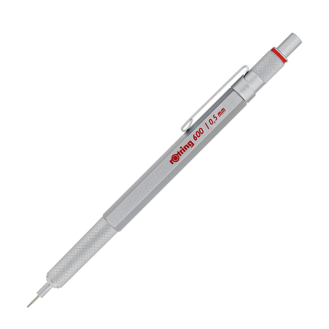 rOtring 600 Druckbleistift | 0,5 mm | Silber | Ergonomisches Vollmetallgehäuse 1 Stück (1er Pack) Me