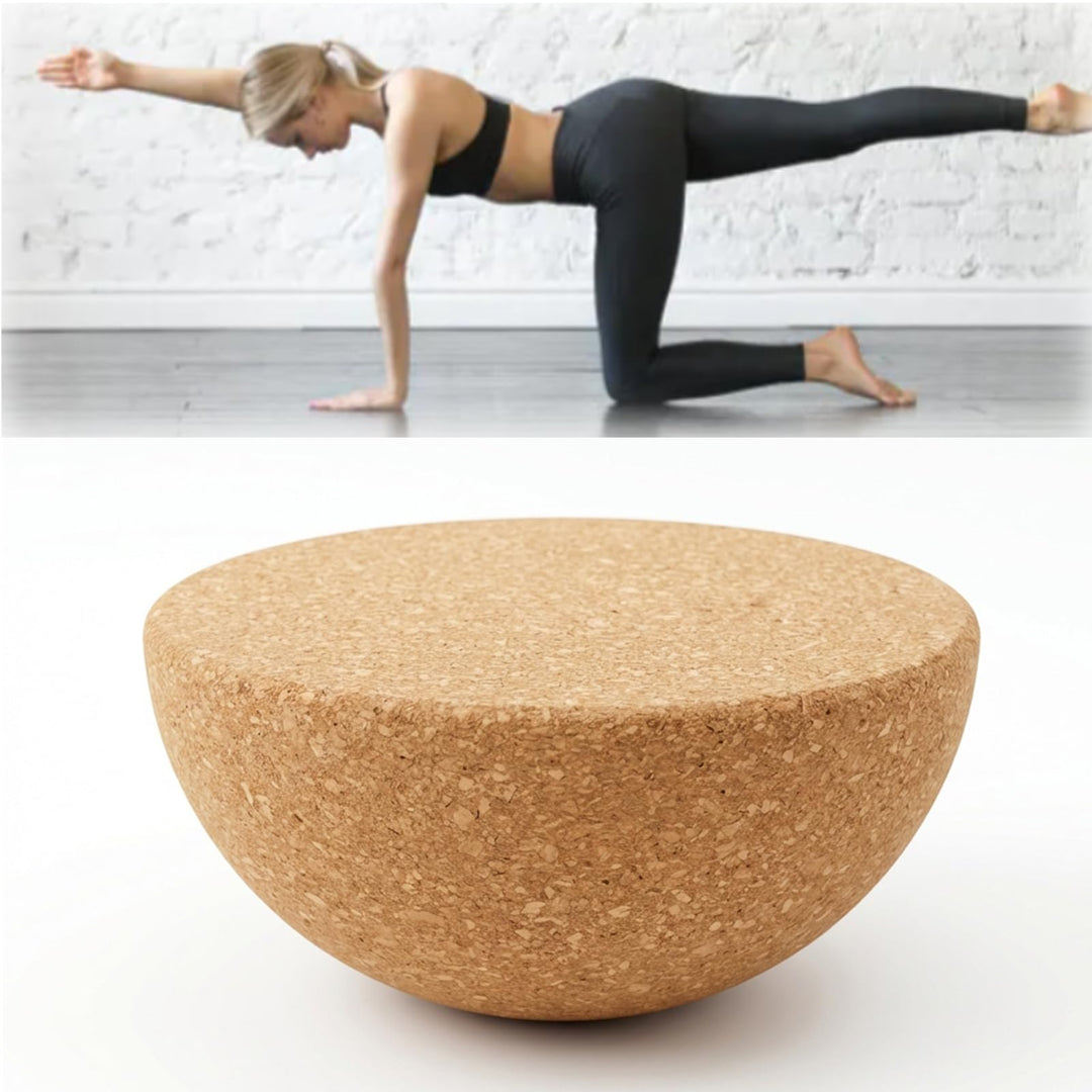 Balance Board Halbkugel, Balance Ball Kork Massivem Kork, Ø 15cm, Höhe 7cm, Antirutsch Design 360° G