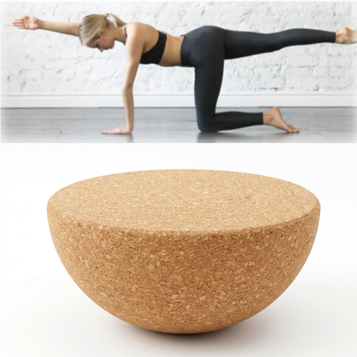 Balance Board Halbkugel, Balance Ball Kork Massivem Kork, Ø 15cm, Höhe 7cm, Antirutsch Design 360° G