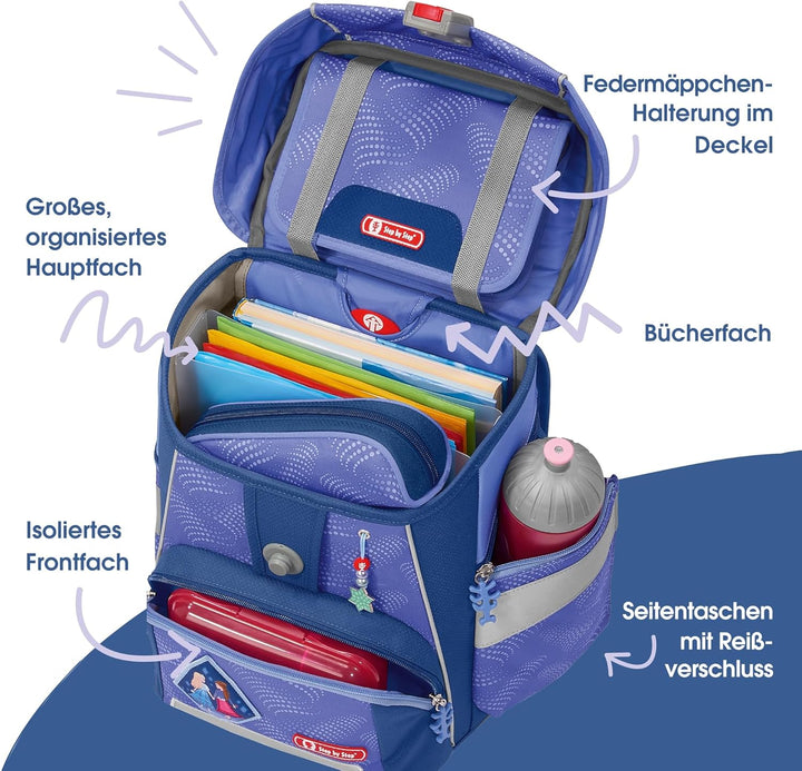 Step by Step Schulranzen-Set Space, Ice Princess, 5-teilig, lila, Prinzessin-Design, ergonomischer T