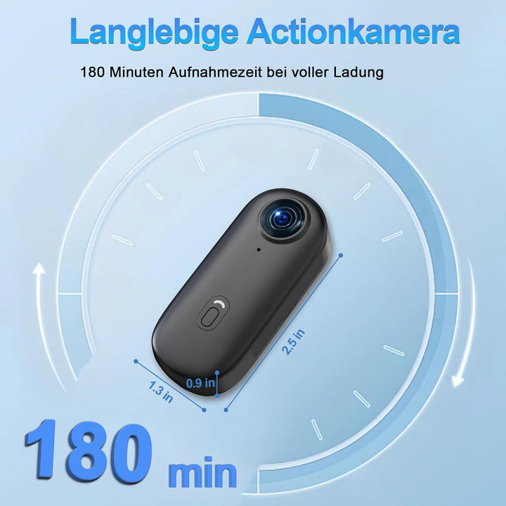 FHD 1080P Daumen Actionkamera with 32GB Card,Tragbare POV Kamera,Mini Body Cam,Handliche Vlogging un
