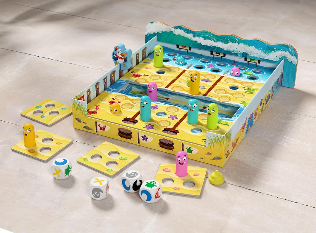 HABA Watt geht ab?! – Lustiges 3D-Strand-Würfelspiel &amp; Familienspiel ab 6 Jahren – Für 2–4 Spieler m